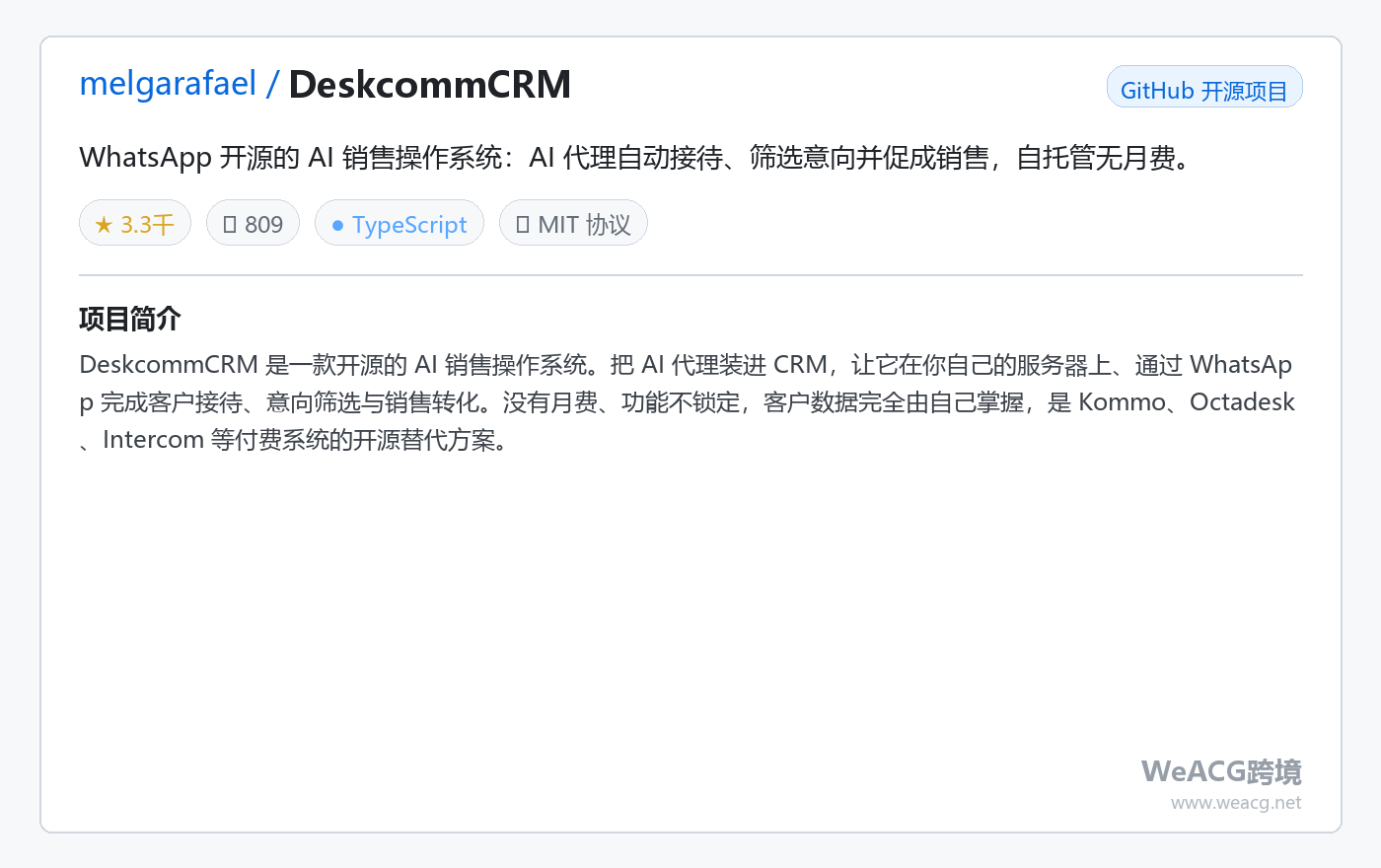 DeskcommCRM 项目页中文版