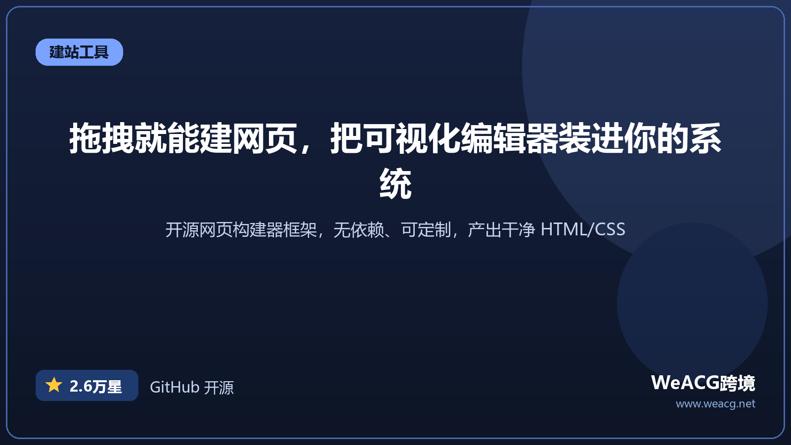 GrapesJS 开源可视化建站框架实测：拖拽生成网页编辑器