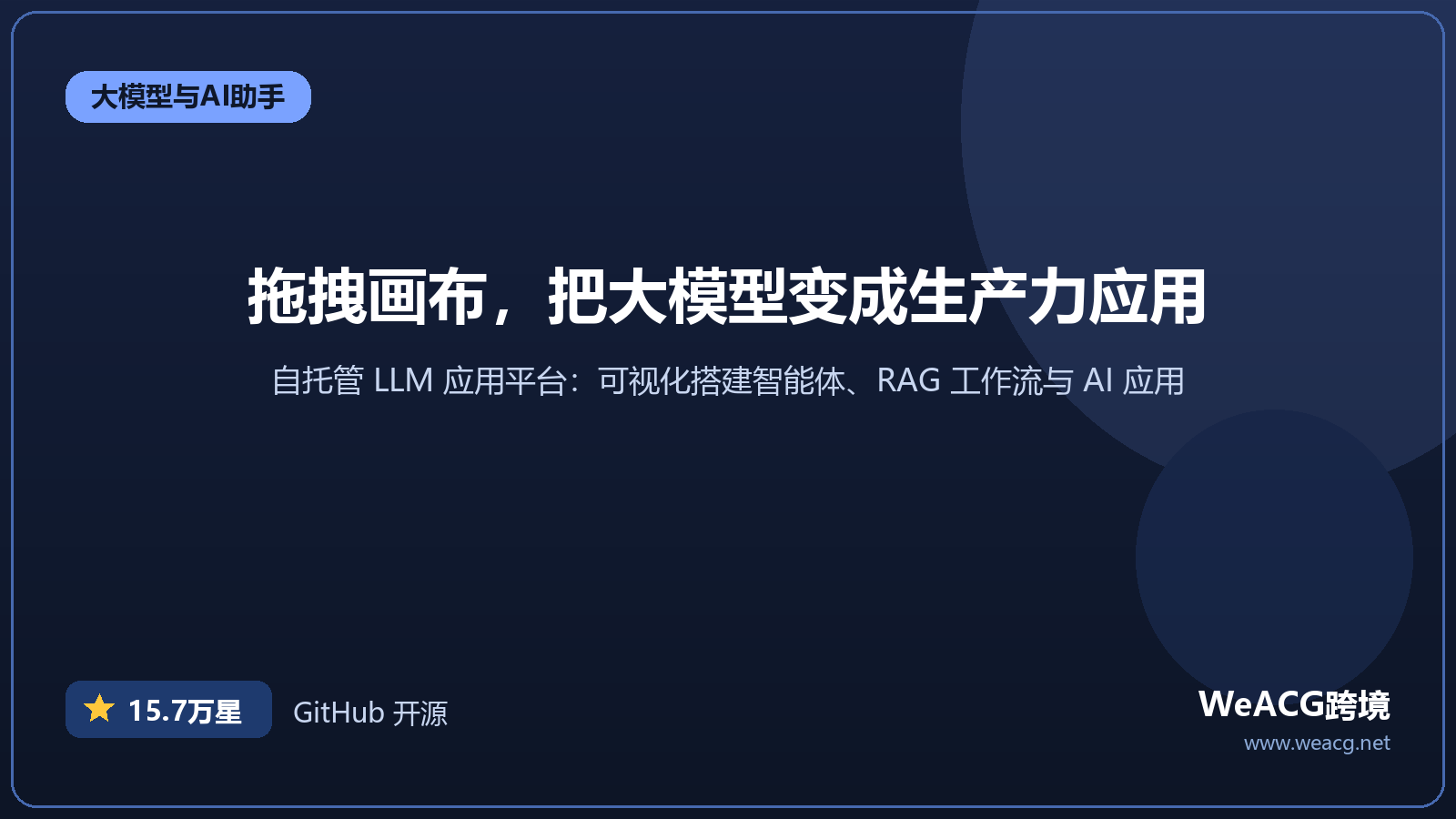Dify 开源 LLM 应用平台实测：拖拽搭建 AI 智能体与 RAG 工作流