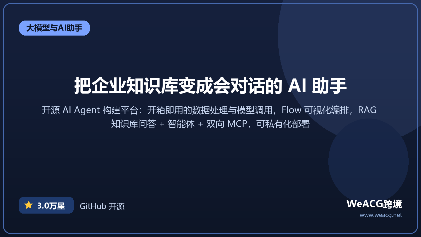FastGPT 开源 AI 知识库问答平台实测:Flow 拖拽编排智能体,把企业文档变成可对话的助手 介绍横幅